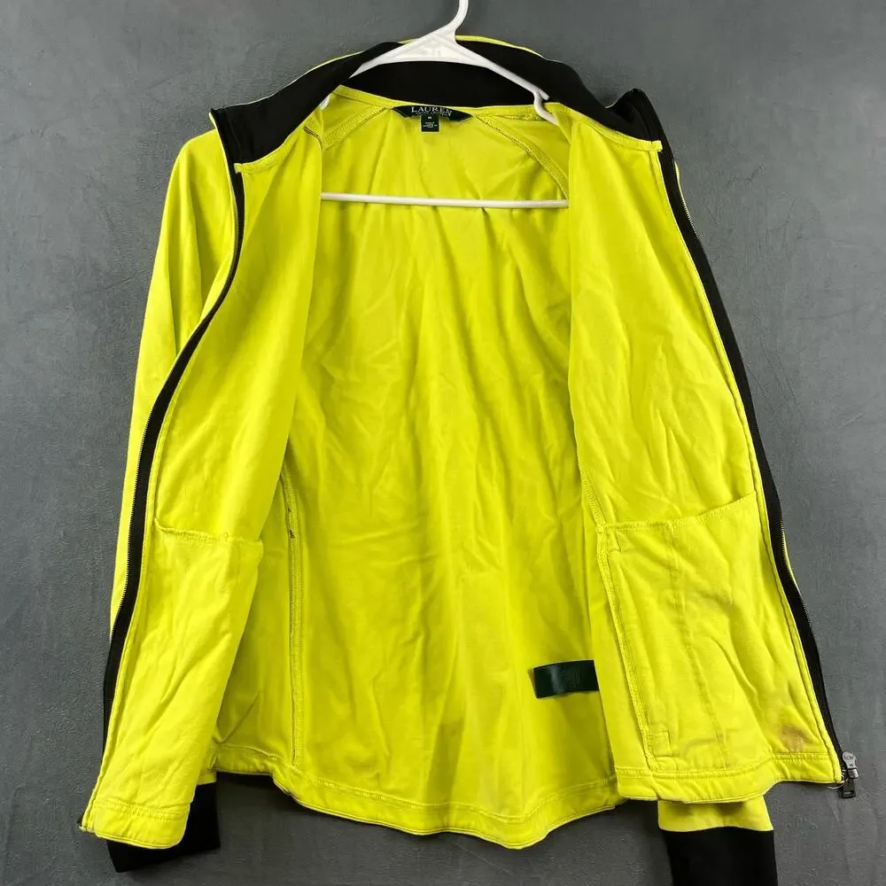 Lauren Ralph Lauren Women Medium Fitted Jacket Performance Zip Up Vintage Yellow
